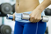 dumbbells in the gym picture